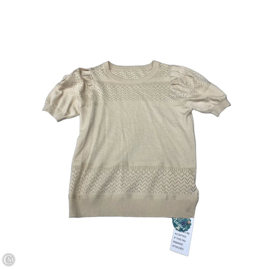 Top Short Sleeve By Cme In Beige, Size: M