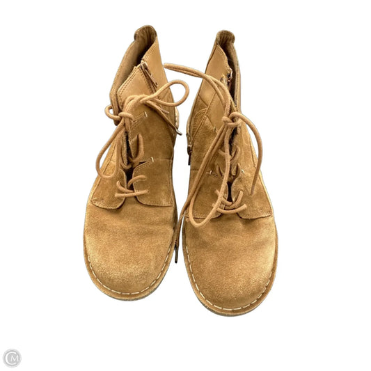 Boots Ankle Flats By Clarks In Brown, Size: 9