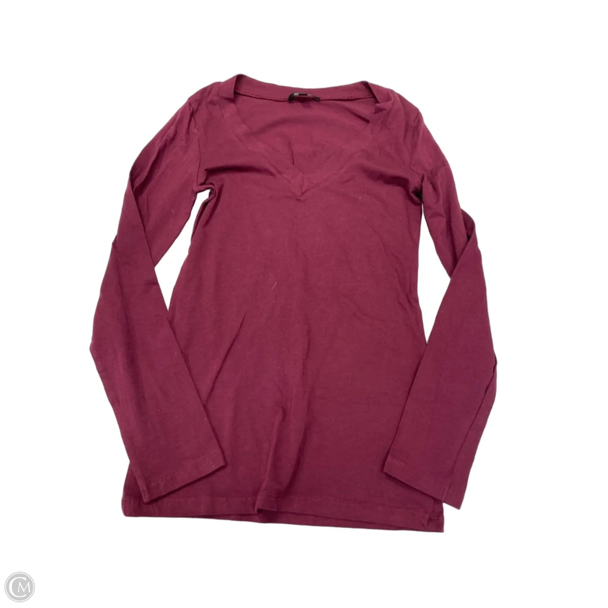 Top Long Sleeve Basic By Ambiance Apparel In Maroon, Size: S