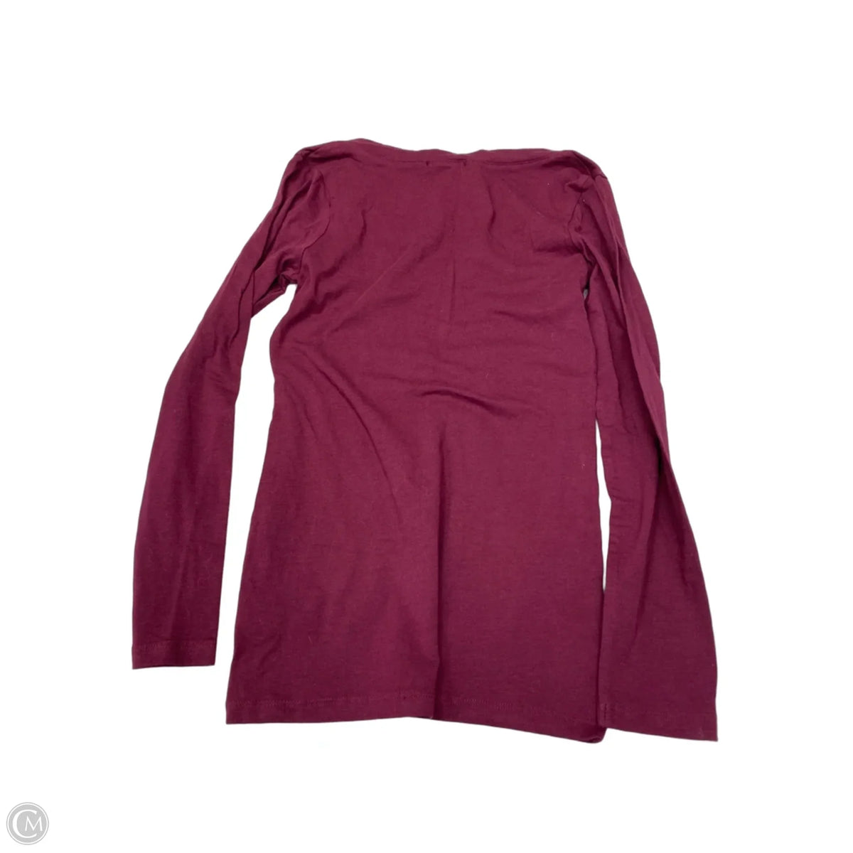 Top Long Sleeve Basic By Ambiance Apparel In Maroon, Size: S