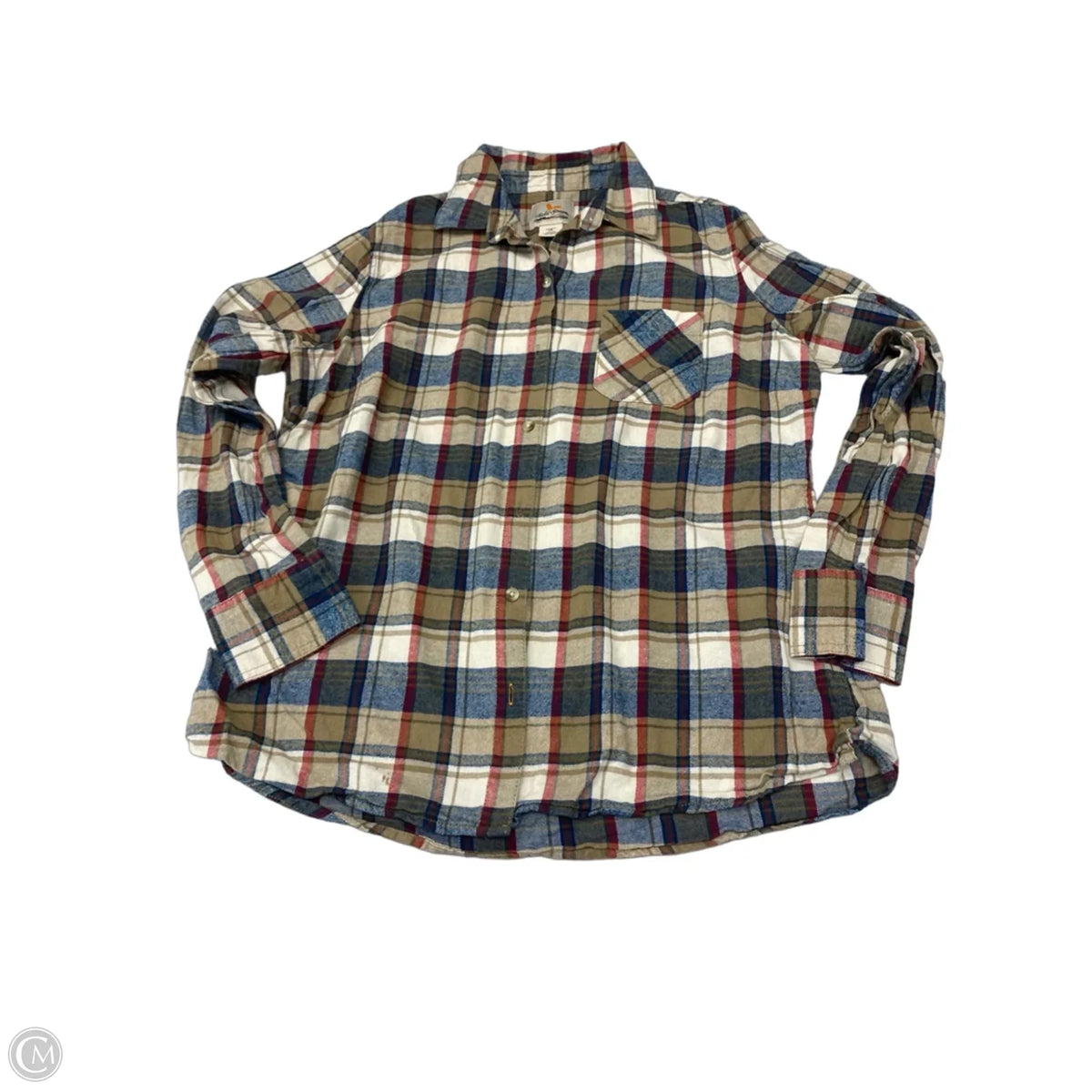 Top Long Sleeve By Clothes Mentor In Plaid Pattern, Size: L