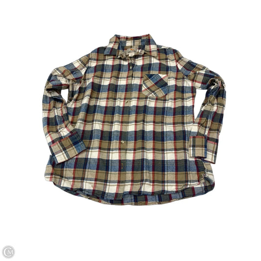 Top Long Sleeve By Clothes Mentor In Plaid Pattern, Size: L