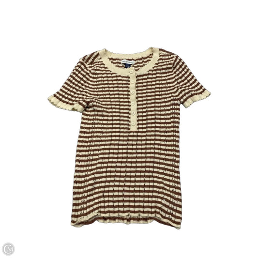 Top Short Sleeve By American Eagle In Striped Pattern, Size: S