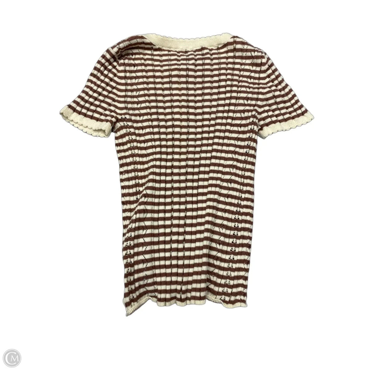 Top Short Sleeve By American Eagle In Striped Pattern, Size: S