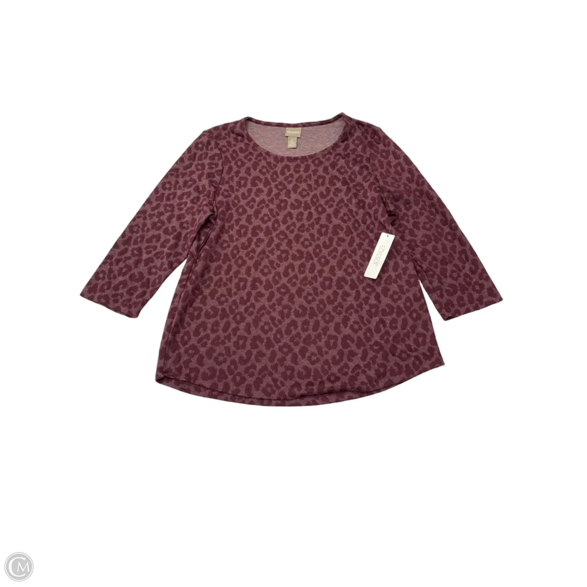 Top Long Sleeve By Chicos In Maroon, Size: M
