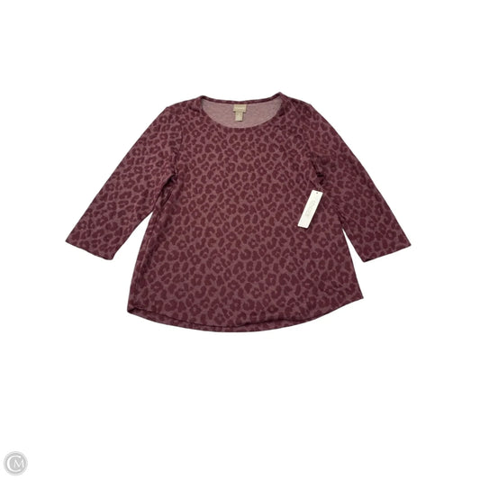 Top Long Sleeve By Chicos In Maroon, Size: M