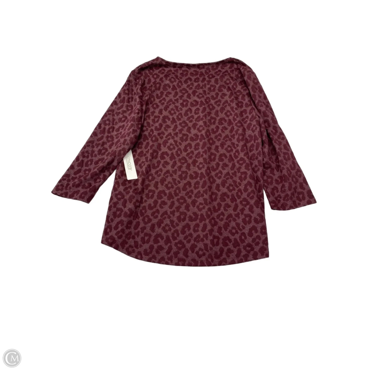 Top Long Sleeve By Chicos In Maroon, Size: M