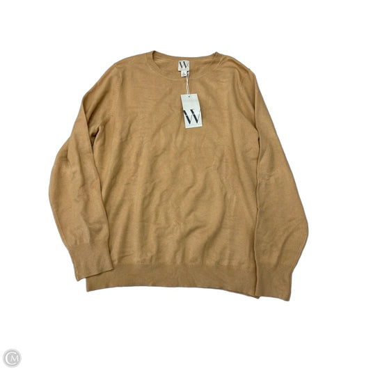 Top Long Sleeve Basic By Worthington In Tan, Size: Lp