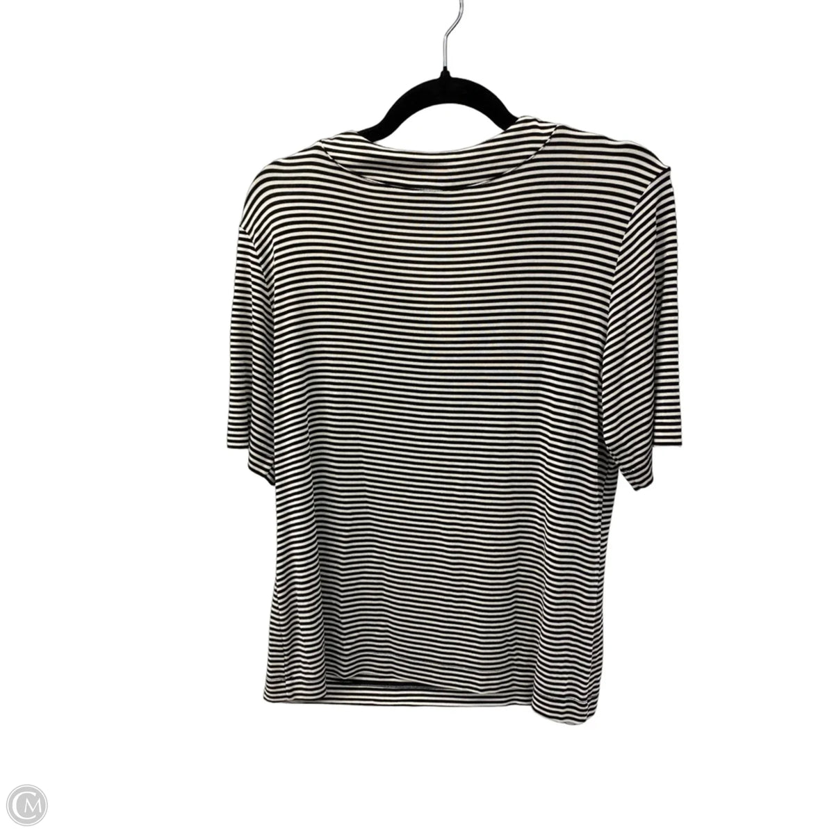 Top Short Sleeve By Chicos In Striped Pattern, Size: L
