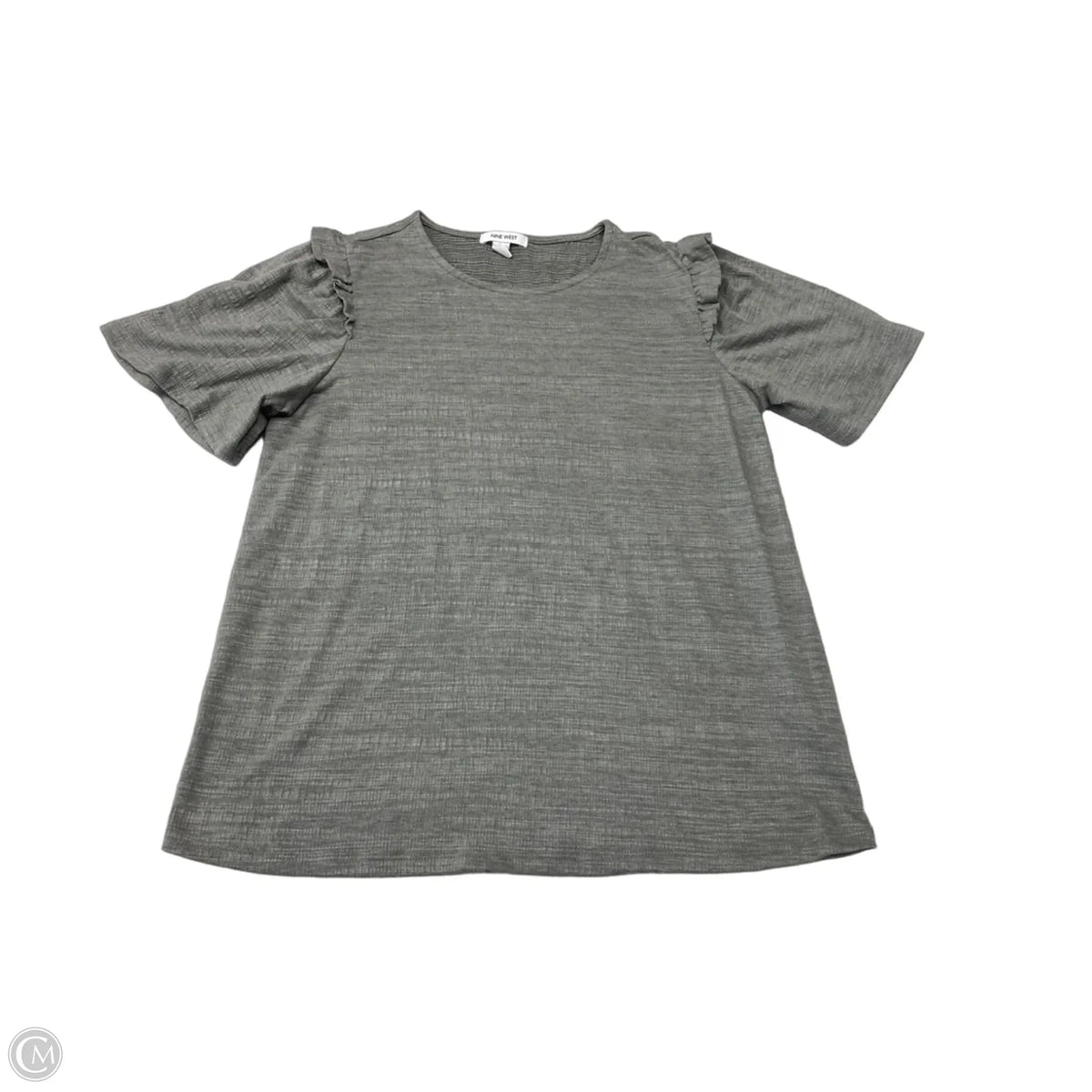 Top Short Sleeve By Nine West In Grey, Size: M