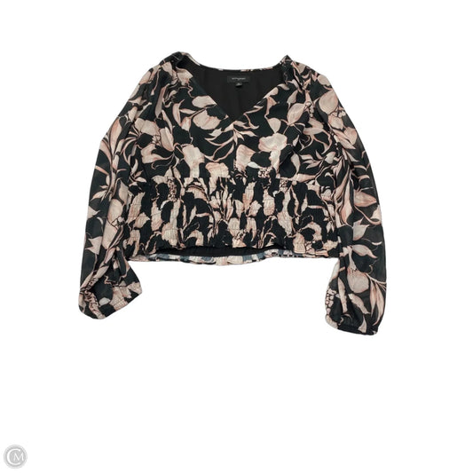 Blouse Long Sleeve By Banana Republic In Floral Print, Size: Xl