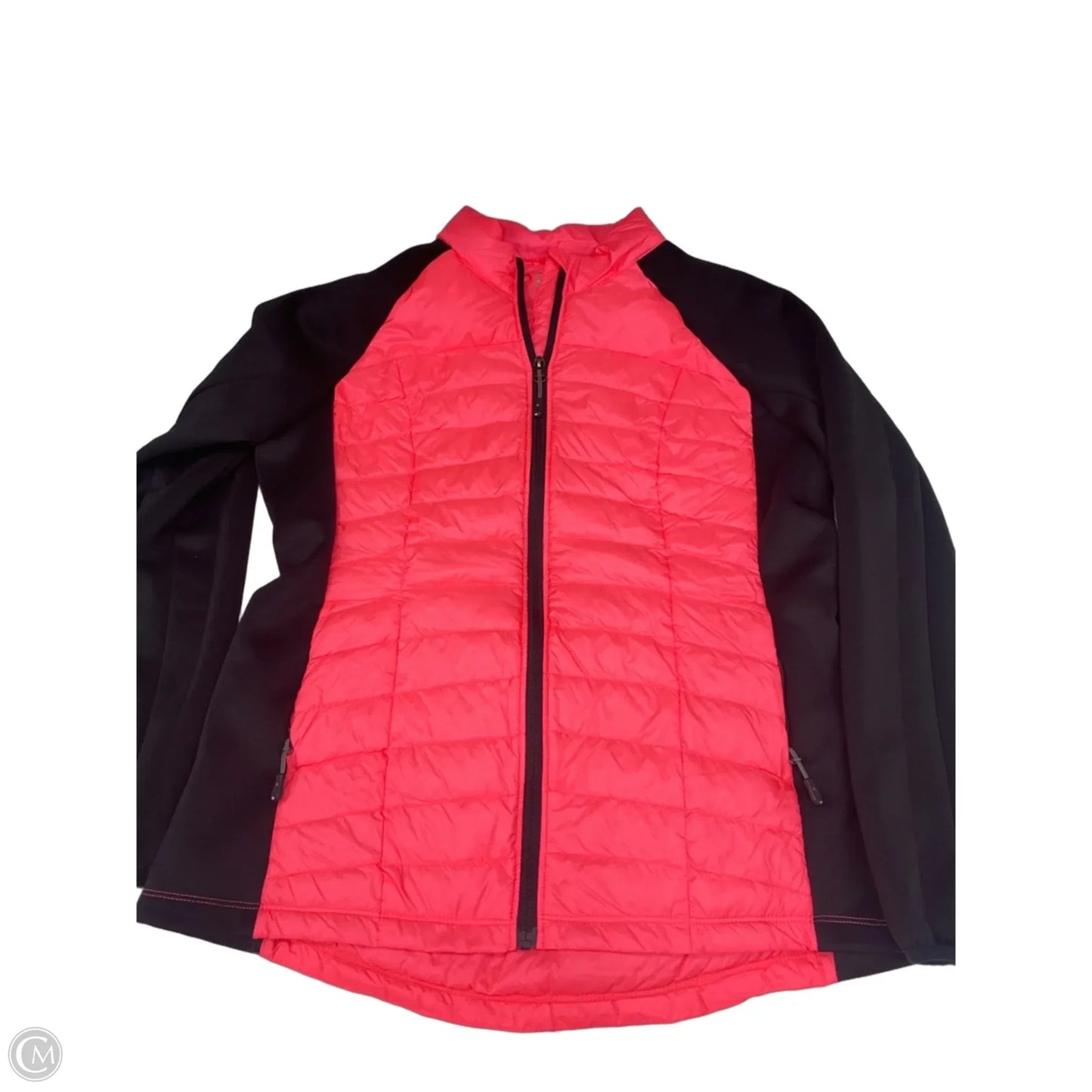 Athletic Jacket By Weatherproof In Black & Pink, Size: Xl