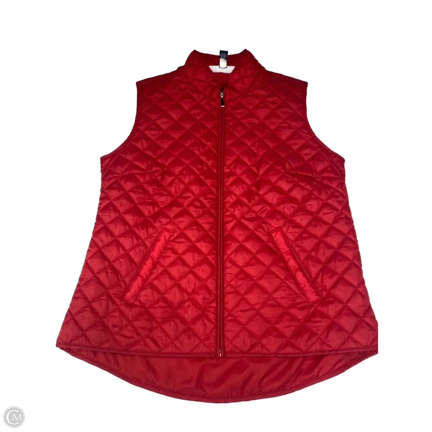 Vest Puffer & Quilted By Karen Scott In Red, Size: M