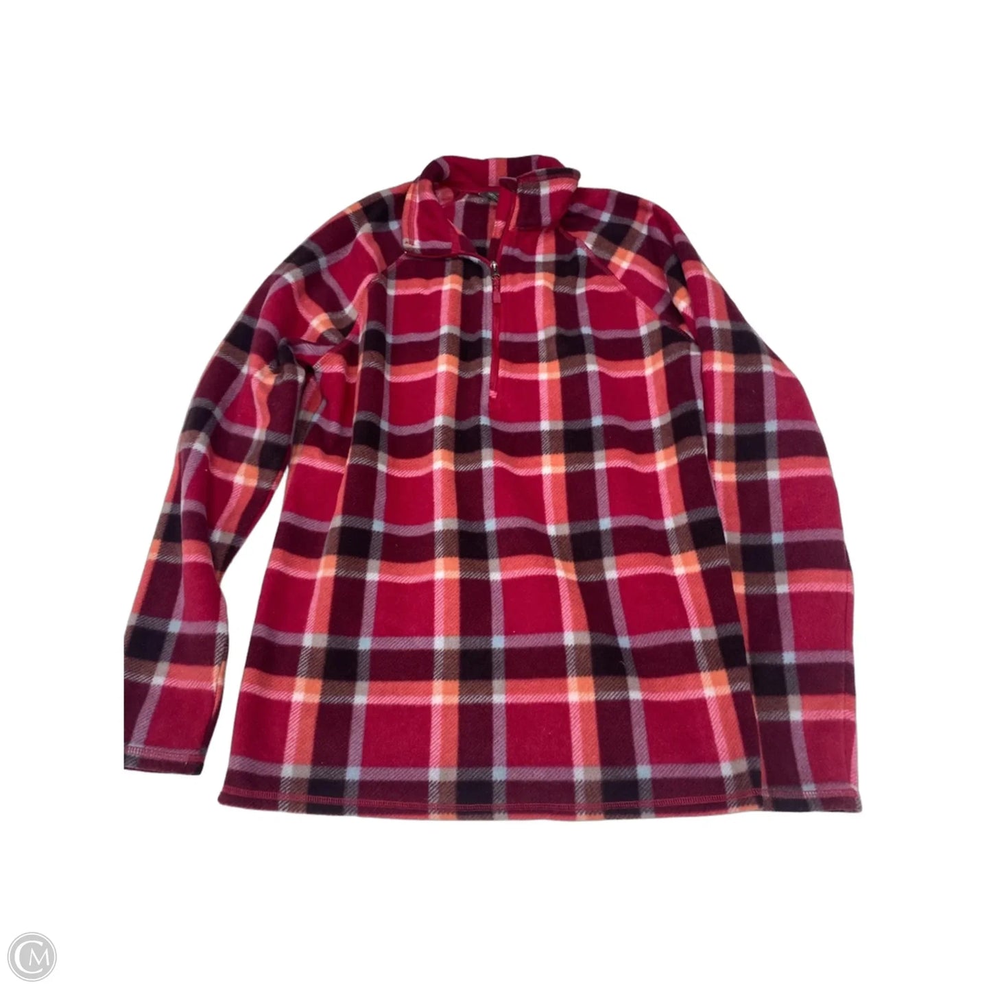Jacket Fleece By Eddie Bauer In Plaid Pattern, Size: M