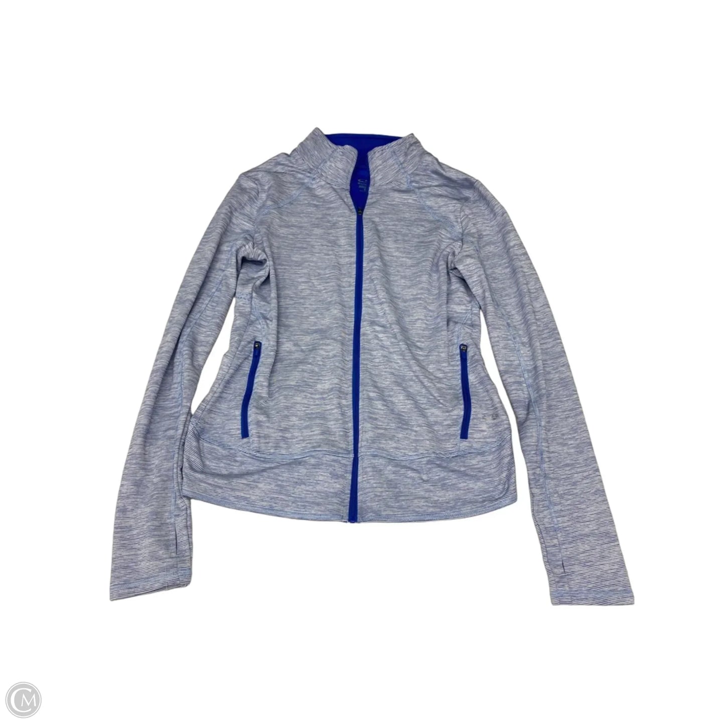 Athletic Jacket By Champion In Blue & White, Size: S