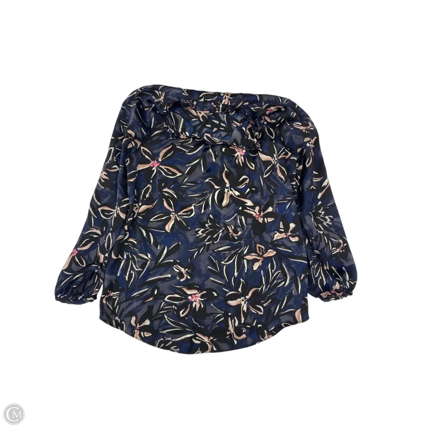 Blouse Long Sleeve By Joan Vass In Floral Print, Size: M