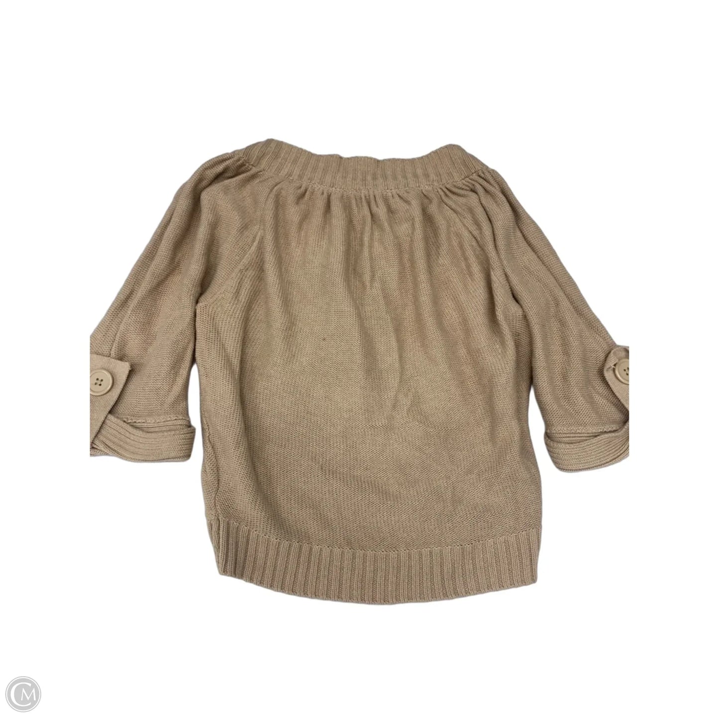 Sweater Cardigan By Elle In Tan, Size: Xs