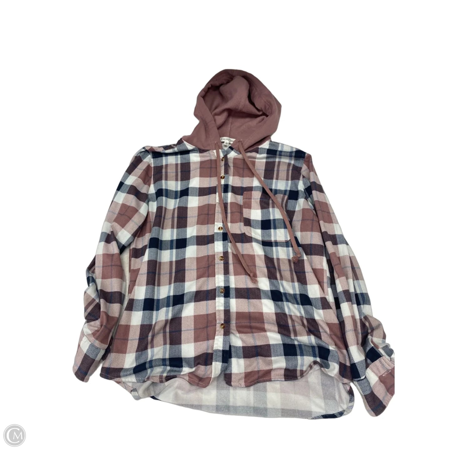Jacket Shirt By Eden & Olivia In Plaid Pattern, Size: L