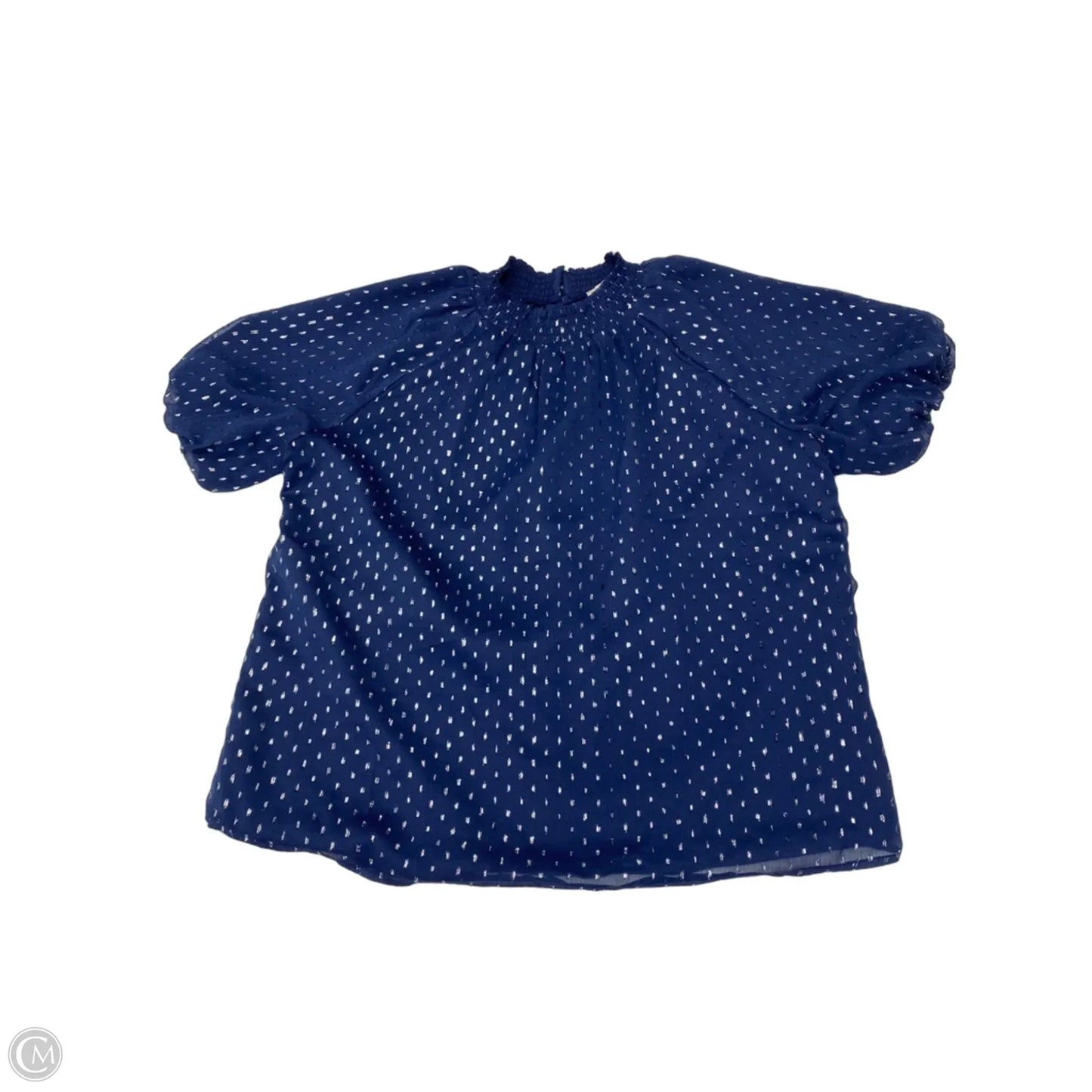 Blouse Short Sleeve By Loft In Navy, Size: M