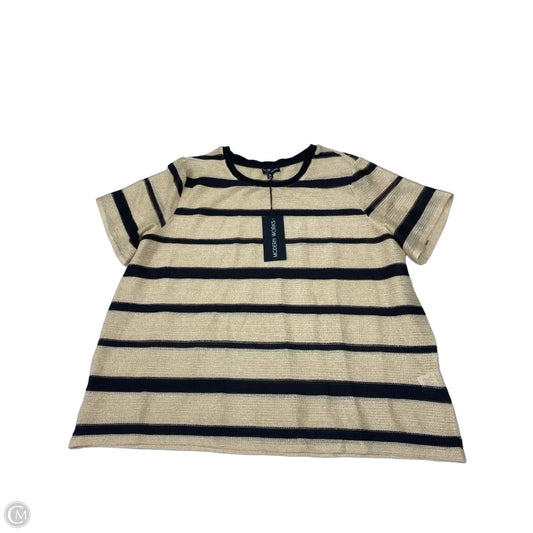 Top Short Sleeve By Modern Works In Black & Cream, Size: Xl