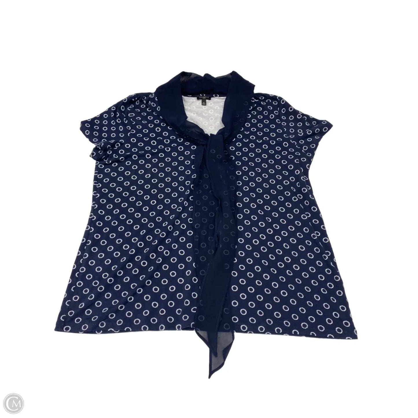Top Short Sleeve By Talbots In Blue & White, Size: 1x