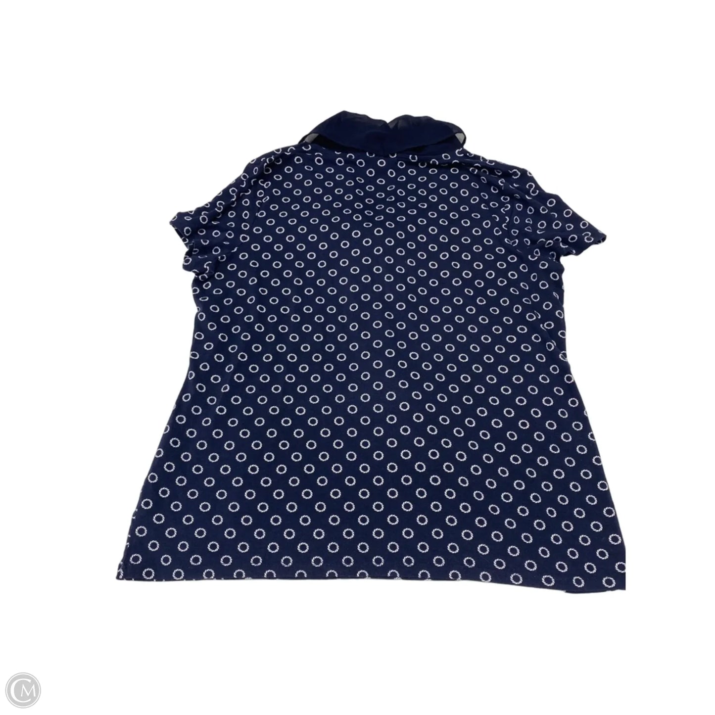 Top Short Sleeve By Talbots In Blue & White, Size: 1x