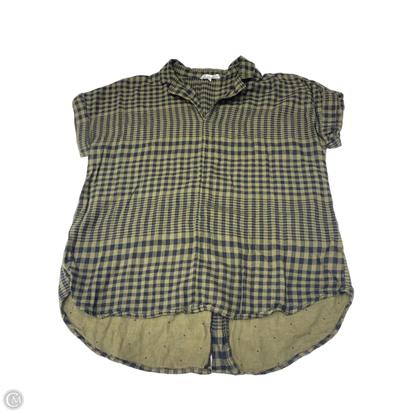 Top Short Sleeve By Beachlunchlounge In Checkered Pattern, Size: M