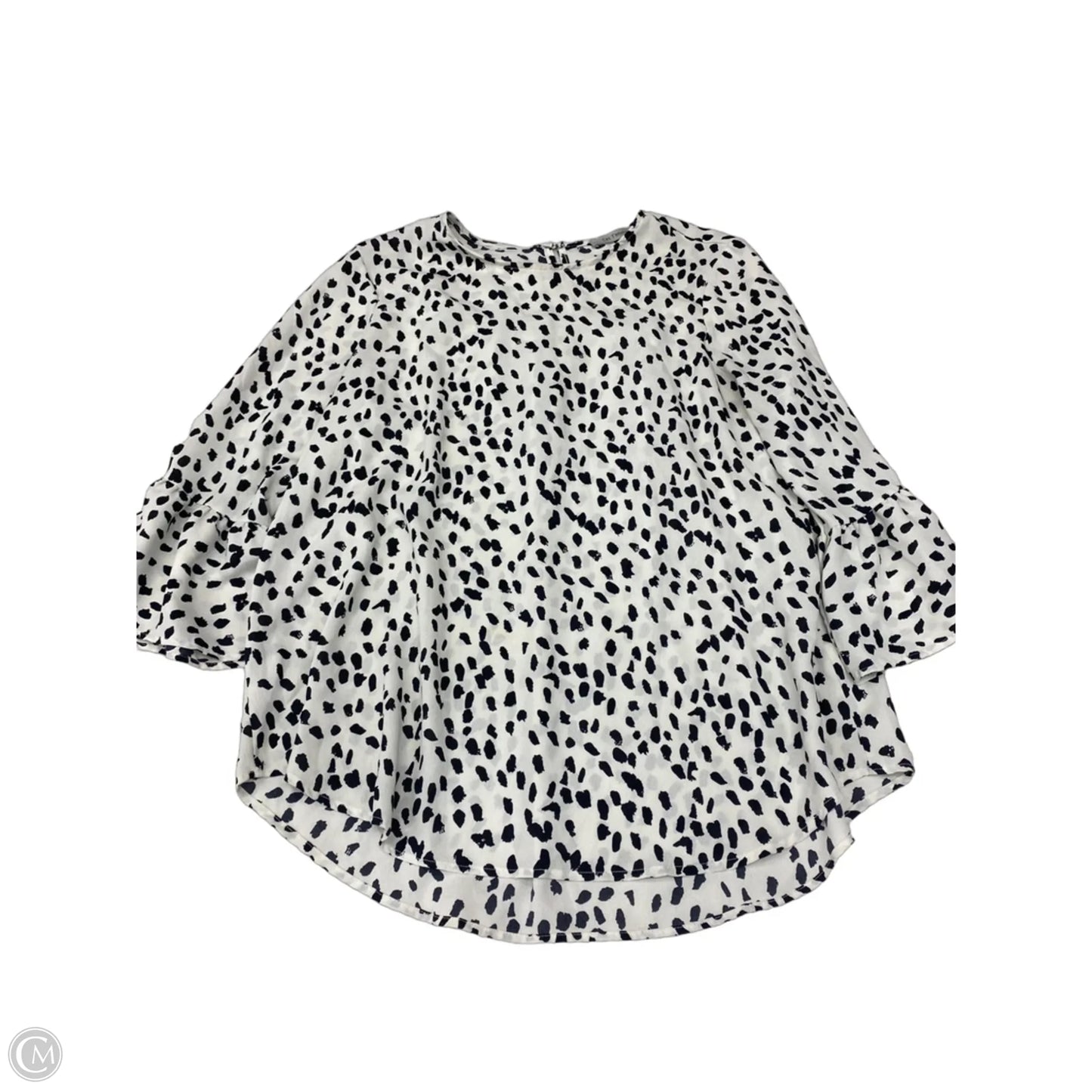Blouse Long Sleeve By Ces Femme In Black & White, Size: L