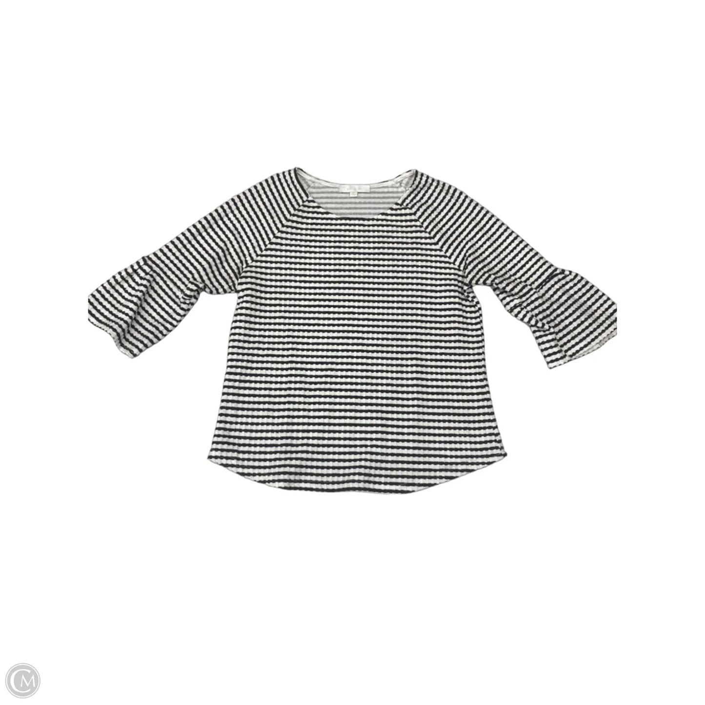 Top 3/4 Sleeve By Eri + Ali In Striped Pattern, Size: M