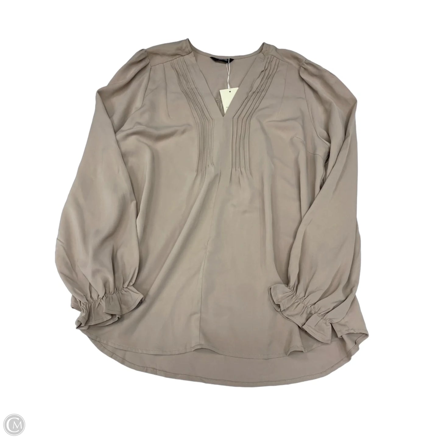 Blouse Long Sleeve By Dokotoo In Beige, Size: Xl