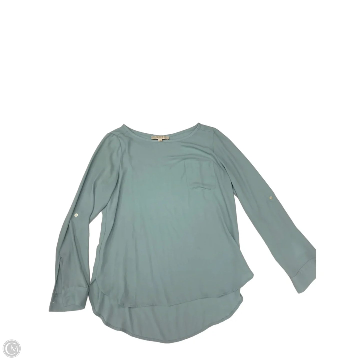 Blouse Long Sleeve By Loft In Aqua, Size: M