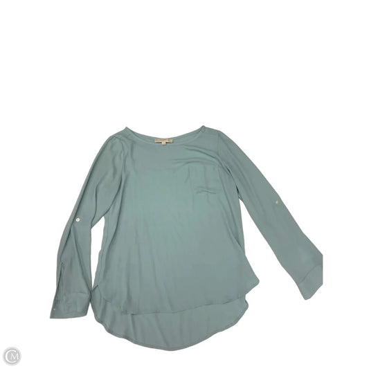 Blouse Long Sleeve By Loft In Aqua, Size: M