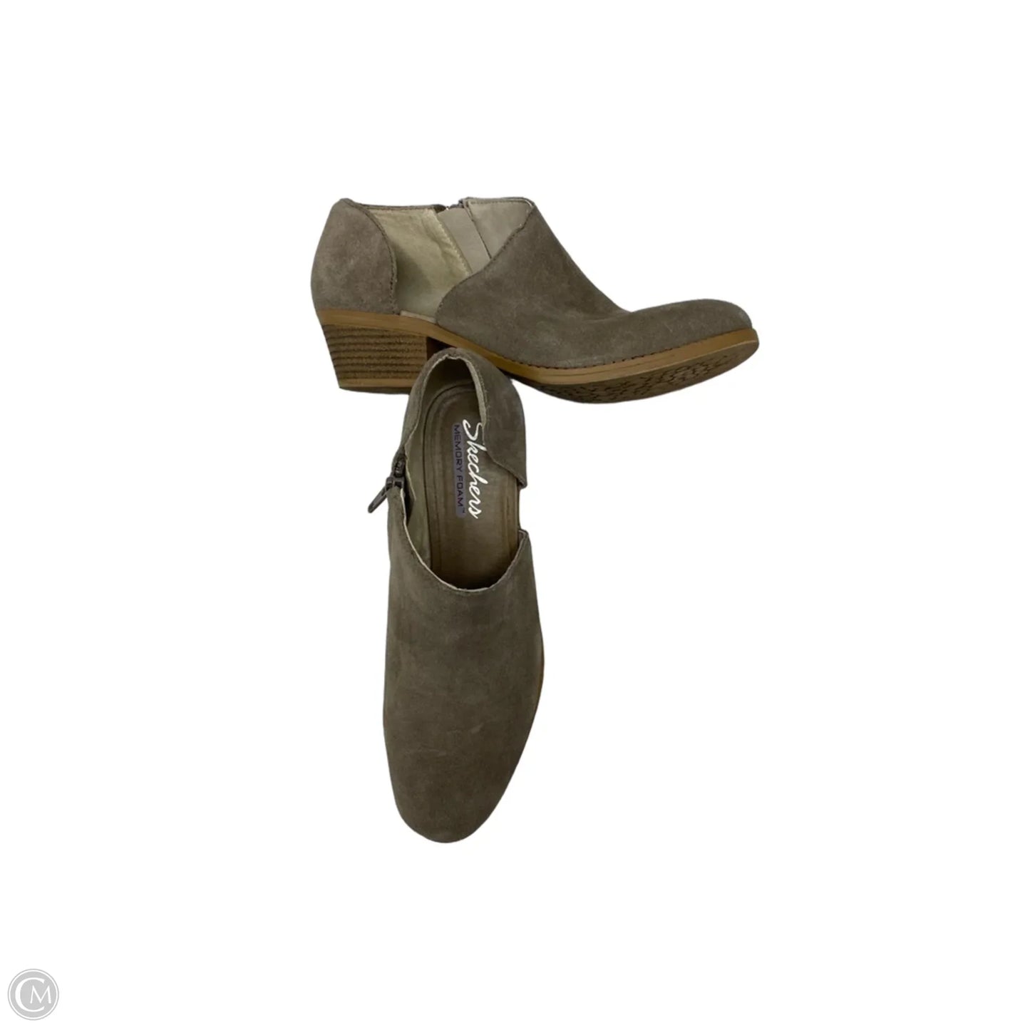 Boots Ankle Heels By Skechers In Beige, Size: 9