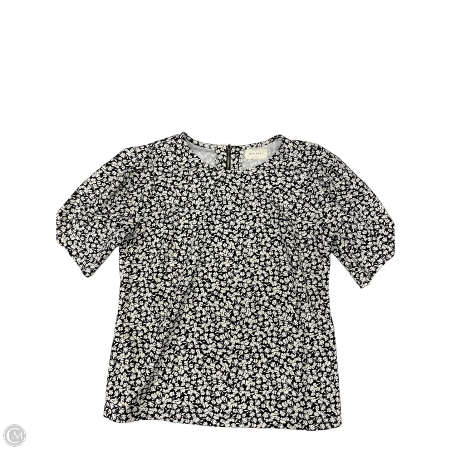 Top Short Sleeve By Melloday In Black & White, Size: M