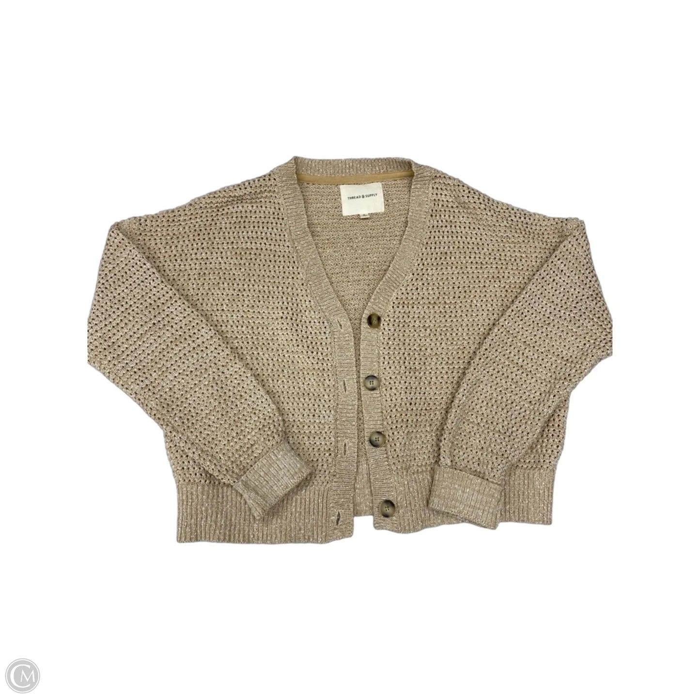 Sweater Cardigan By Thread And Supply In Beige, Size: S