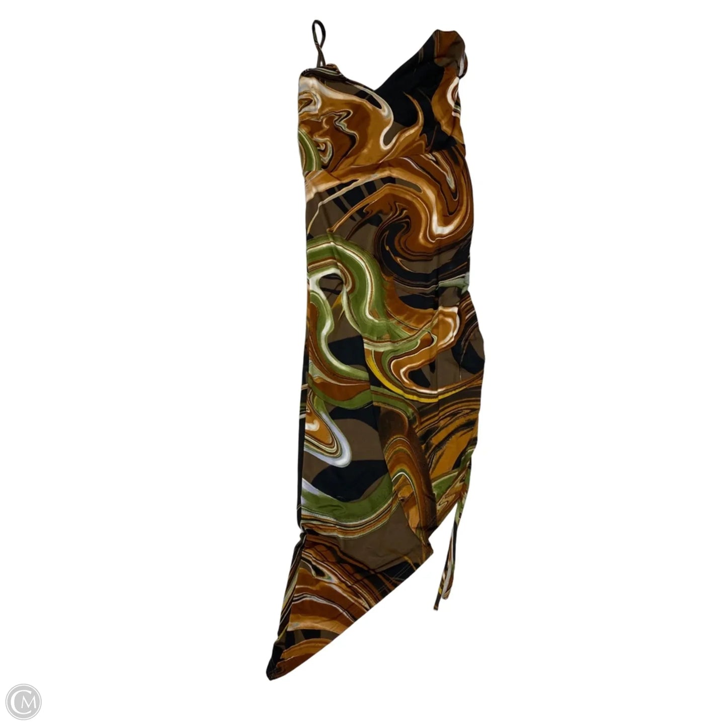 Dress Casual Midi By Windsor In Brown & Green, Size: M