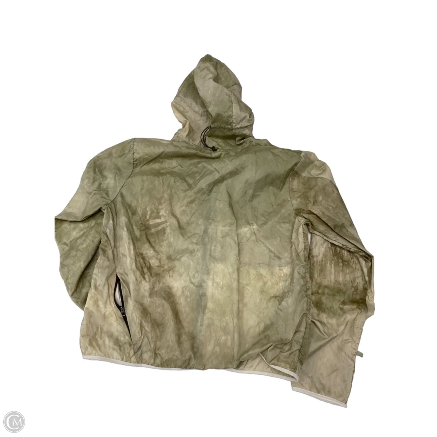 Jacket Windbreaker By Nike Apparel In Cream & Green, Size: M