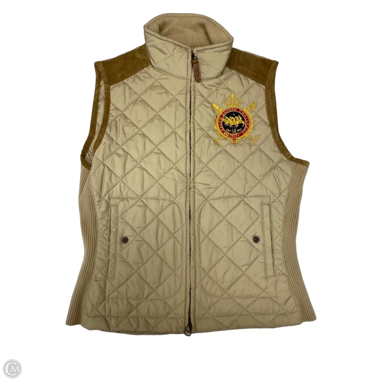 Vest Puffer & Quilted By Ralph Lauren In Beige, Size: M