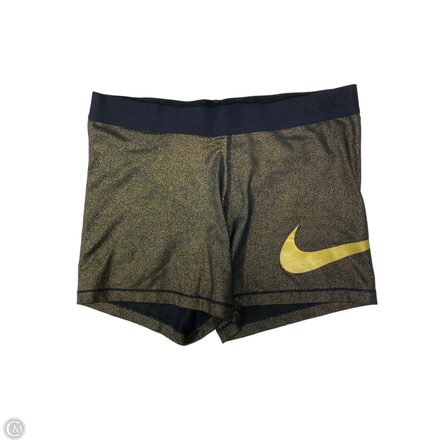 Athletic Shorts By Nike Apparel In Black & Gold, Size: Xl