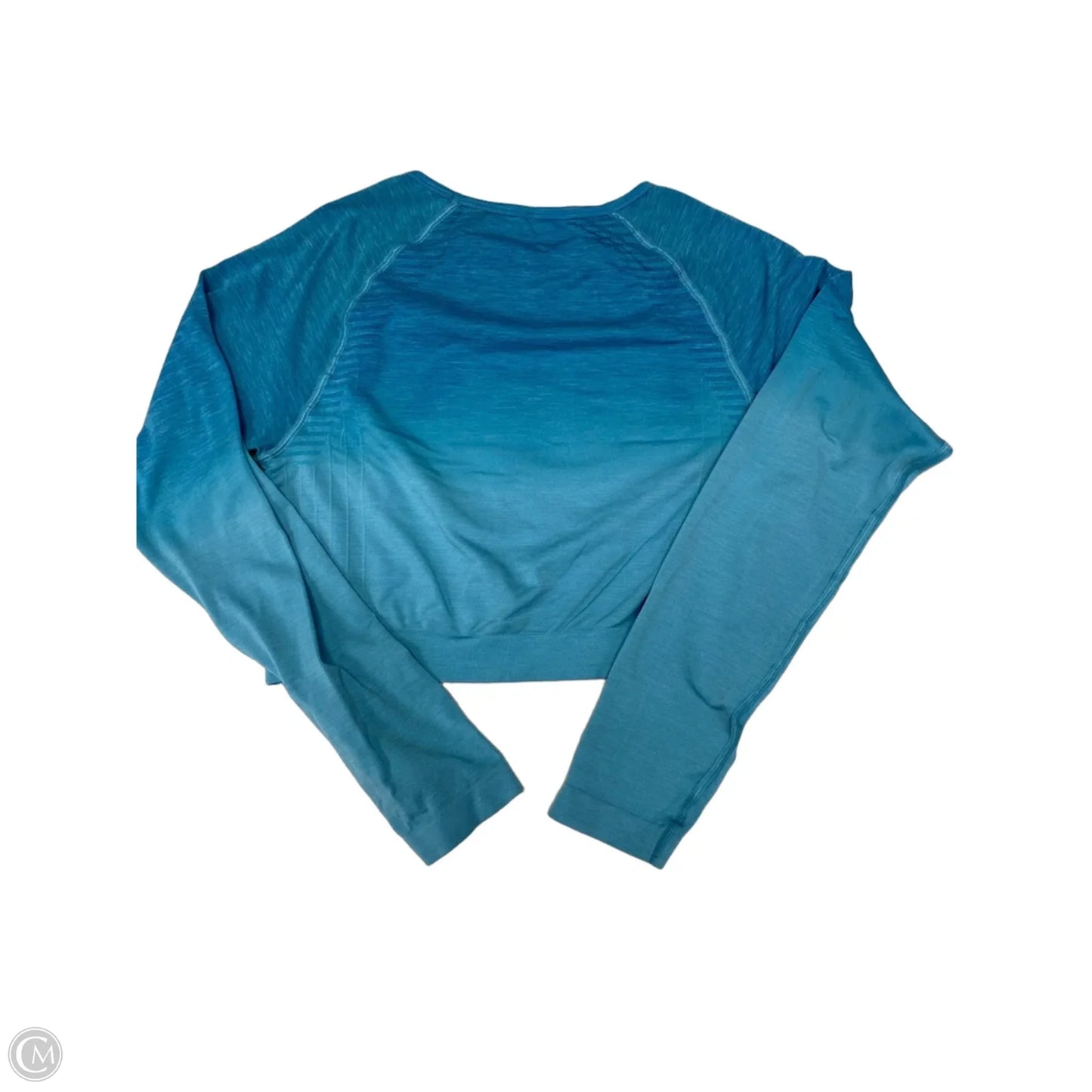 Athletic Top Long Sleeve Collar By Alphalete In Blue, Size: L