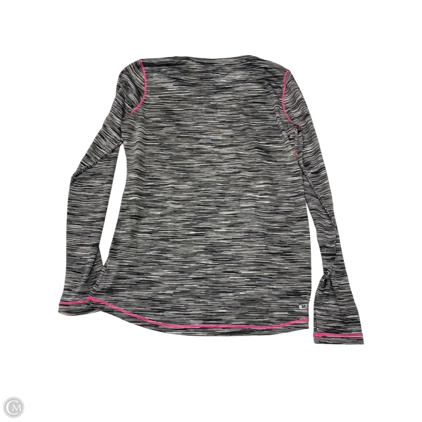 Athletic Top Long Sleeve Collar By Rbx In Grey, Size: M