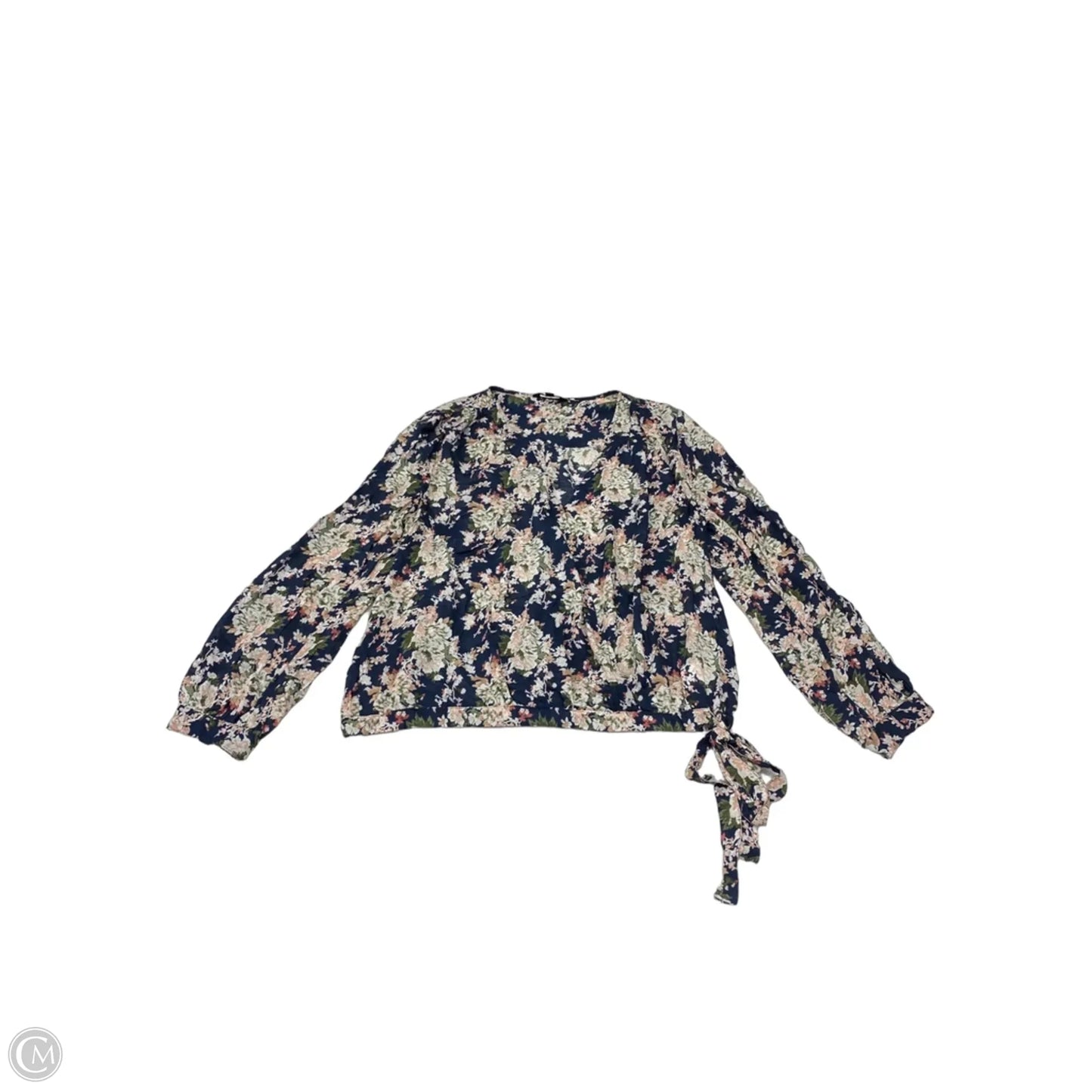 Blouse Long Sleeve By Lucky Brand In Floral Print, Size: M