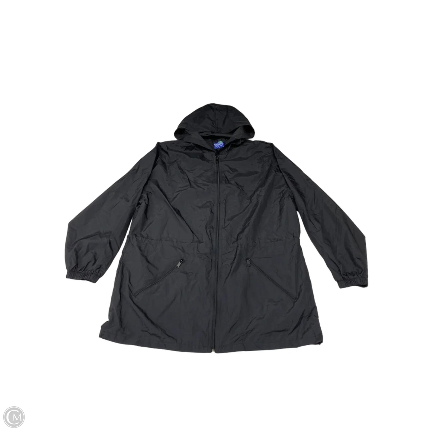 Coat Raincoat By Clothes Mentor In Black, Size: S