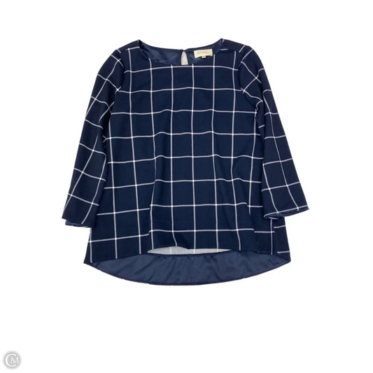 Blouse 3/4 Sleeve By Melloday In Blue & White, Size: S