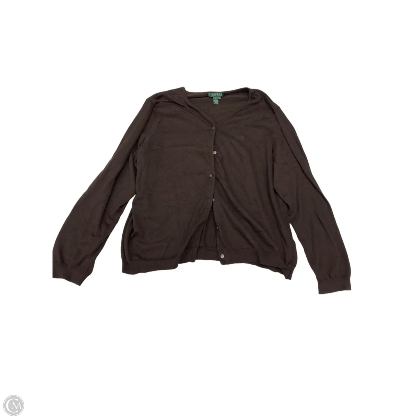 Cardigan By Lauren By Ralph Lauren In Brown, Size: 2x