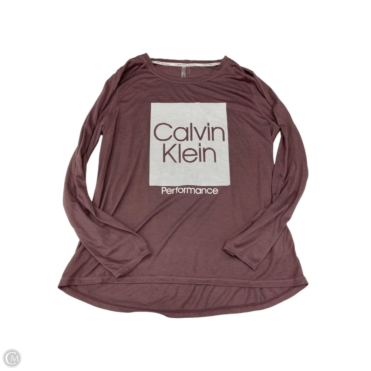 Athletic Top Long Sleeve Collar By Calvin Klein Performance In Mauve, Size: Xl