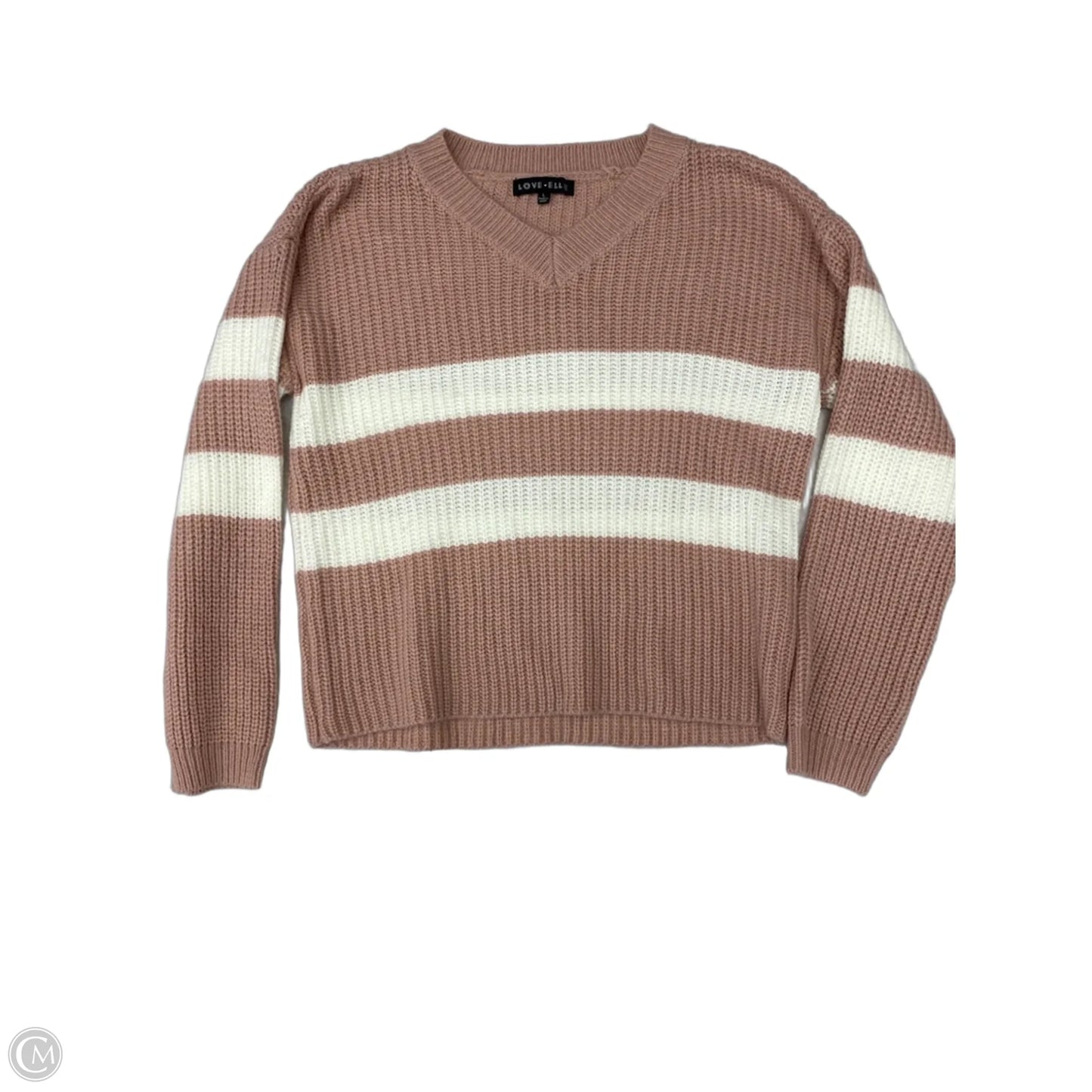Sweater By Love Ellie In Pink & White, Size: L