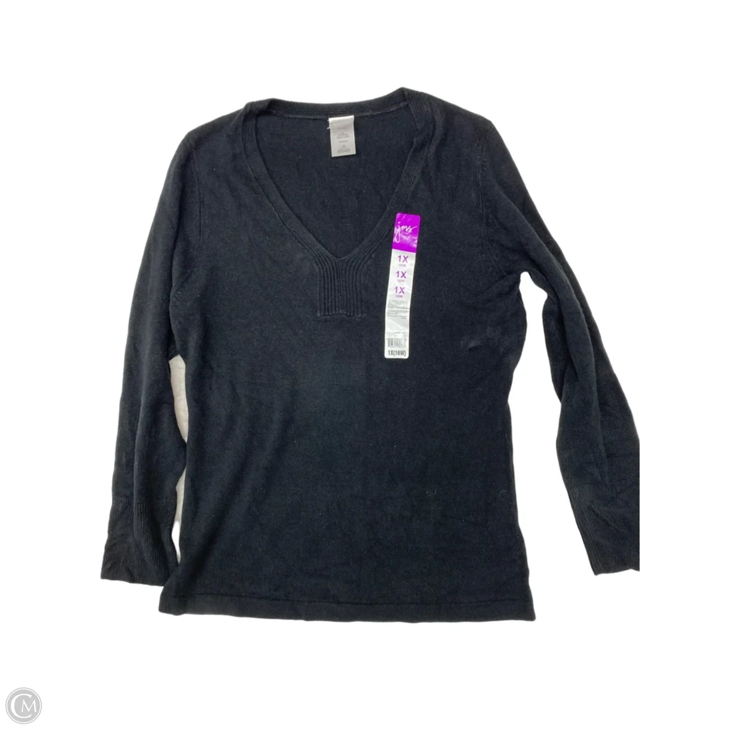 Top Long Sleeve By Just My Size In Black, Size: 1x