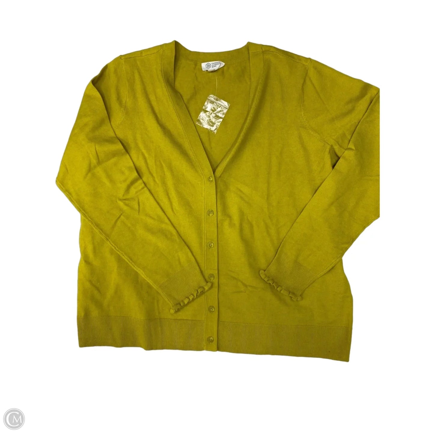 Cardigan By Candace Cameron Bure In Chartreuse, Size: L