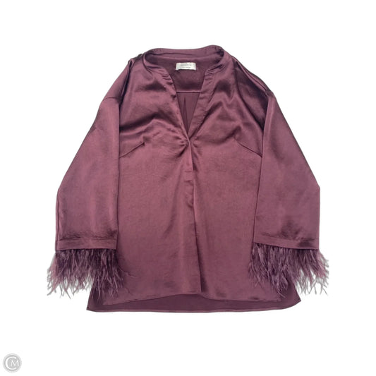 Blouse Long Sleeve By Bailey 44 In Maroon, Size: Xs